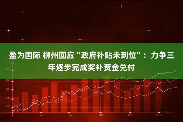 盈为国际 柳州回应“政府补贴未到位”：力争三年逐步完成奖补资金兑付